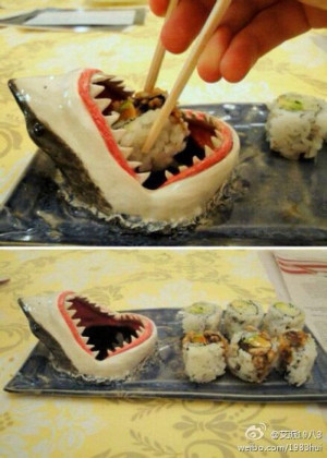创意的鲨鱼盘子