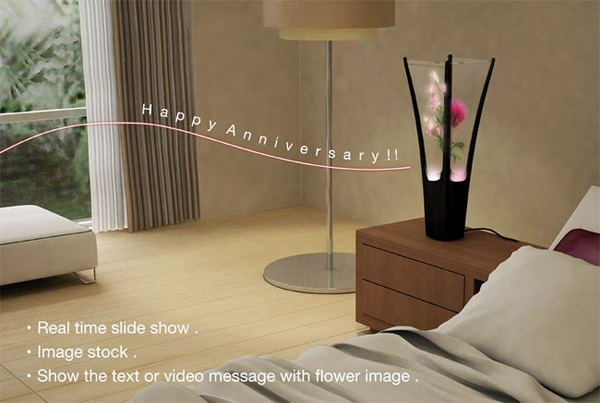 卧室里的虚拟花瓶
