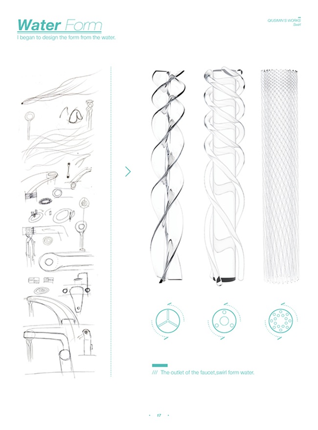 设计师Simin Qiu设计的Swirl漩涡概念水龙头